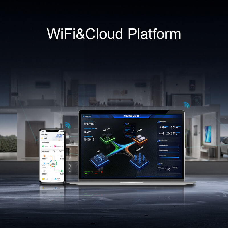 Bateria doméstica com nuvem