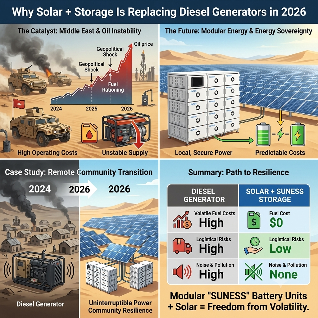 Por que a Solar + Storage está substituindo os geradores a diesel em 2026