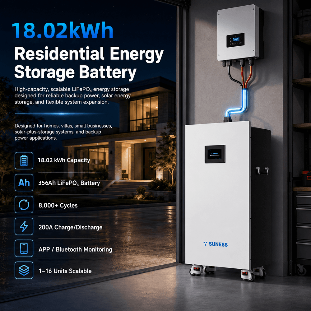 EC-Mini 18.02 18kWh Bateria LiFePO₄ | Armazenamento de Energia Residencial 51,2V | SUNESS