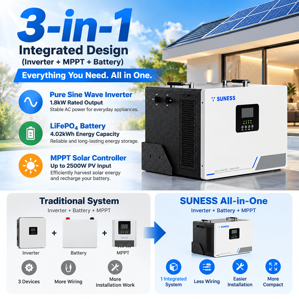 SUN1.8U-4-US 1.8kW 4.02kWh All-in-One ESS | SUNESS